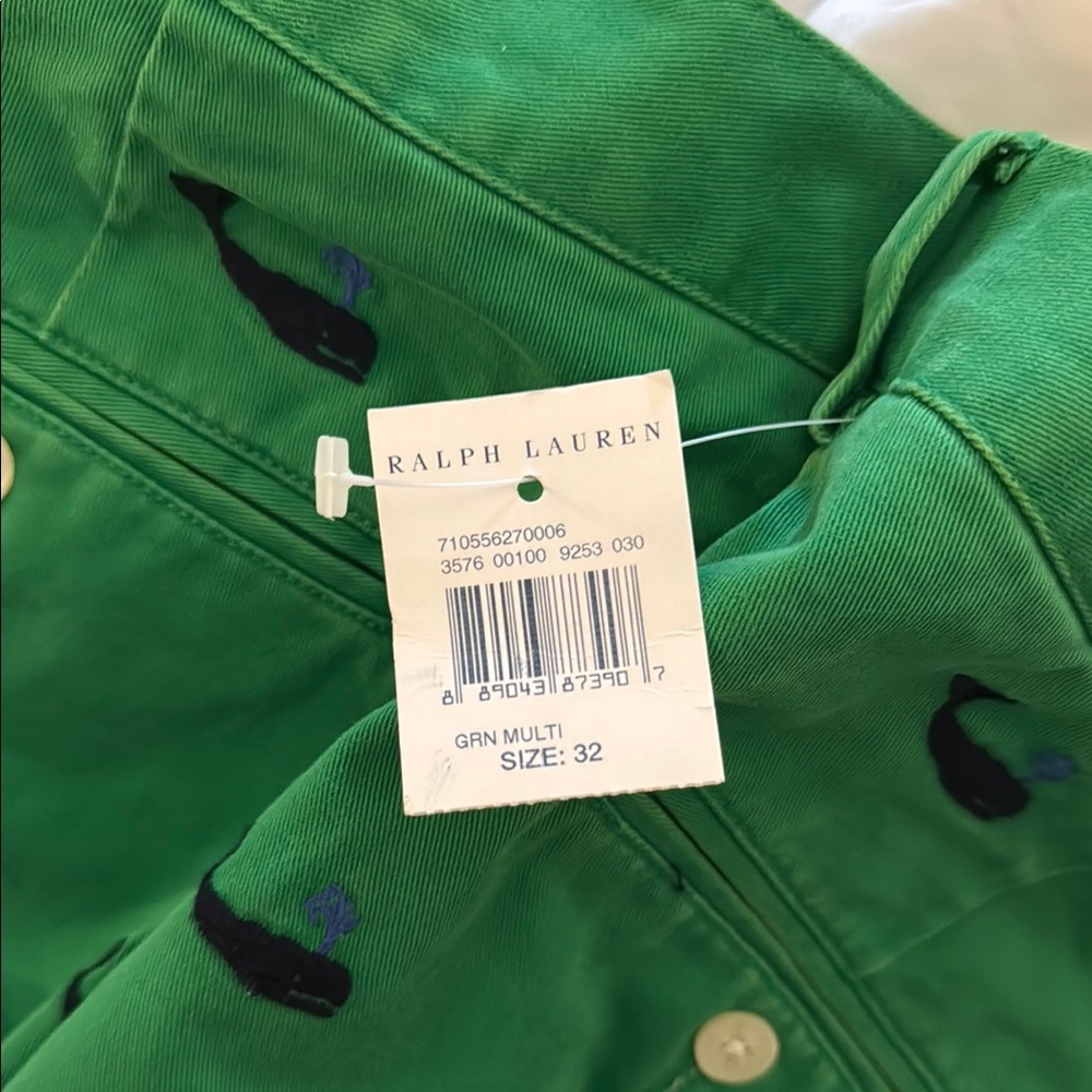 Polo by Ralph Lauren Green Whale Print Men's Shorts - Picture 4 of 4